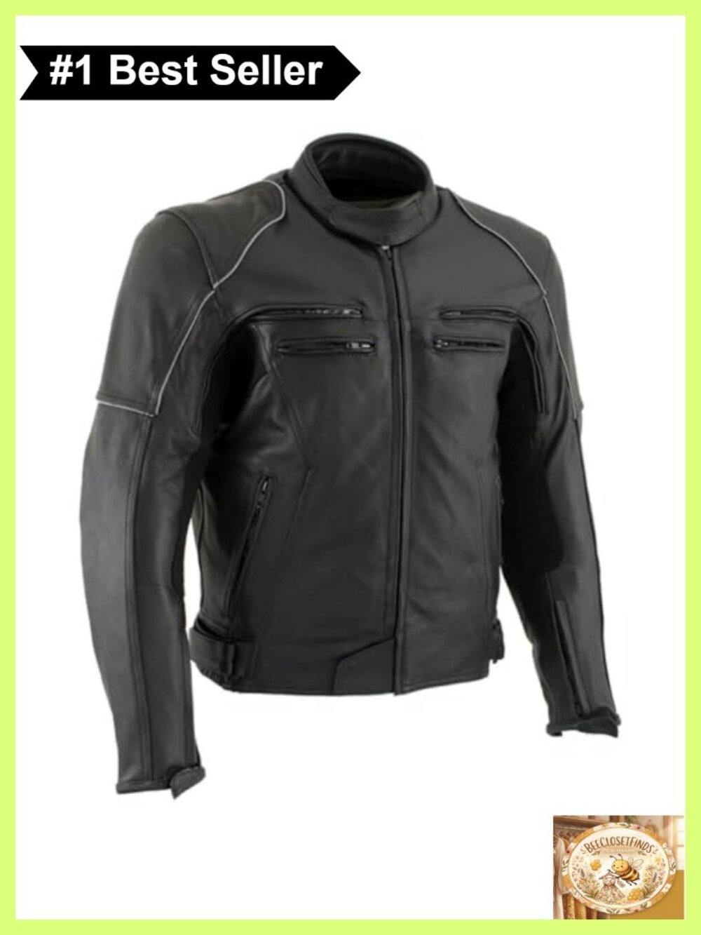 Premium Cowhide Leather Motorcycle Jacket CE Armor Protection